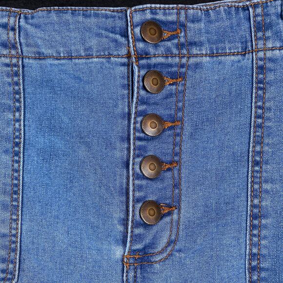 Chelsea & Violet Womens Jeans Blue Button Fly Cropped Capris Stretch 29 - Picture 6 of 12